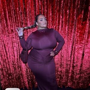 Amazon Burgundy Long Sleeve Dress